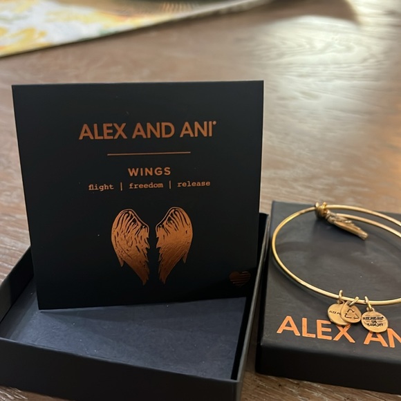 Alex and Ani Wing Charm Bangle - Picture 2 of 4